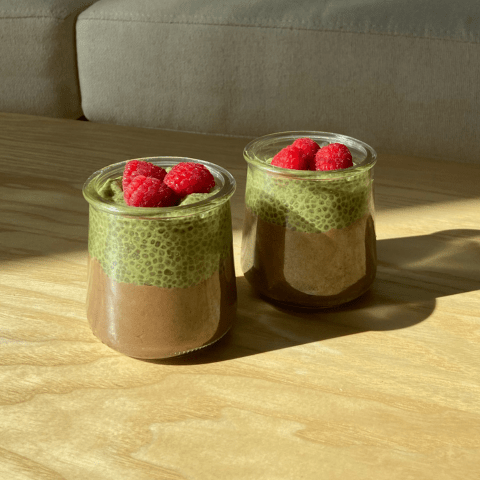 Choco Matcha Chia Pudding